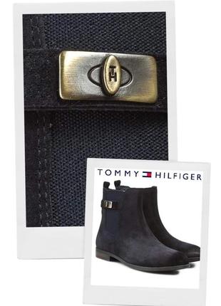 Оригінал! базові замшеві чорнильні челсі tommy hilfiger натуральна шкіра замша черевики