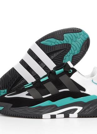 Зимние мужские кроссовки adidas niteball black green (мех) 40-41-42-43-44-456 фото