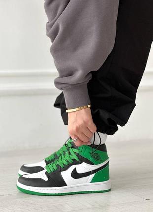 Кросівки nike air jordan high green white