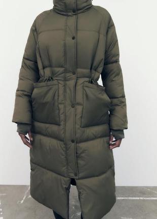 Пальто зимнее, пуховик женский zara