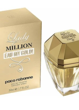 Lady million eau my gold (пако рабан леди о май голд) 50 мл – женские духи (пробник)