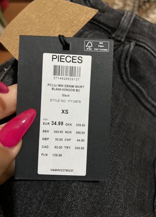 Черная джинсовая юбка от бренда pieces2 фото