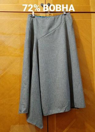 Брендова  вовняна стильна юбка в смужку  р.10/ 36 від laura ashley