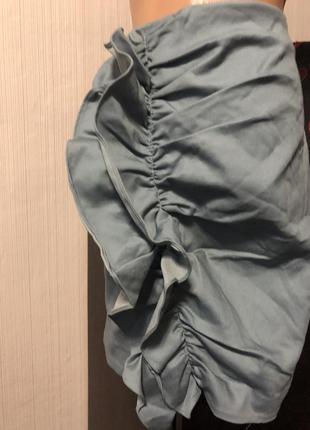 Шикарная коттон юбка серая мышь с воланом hm1 фото