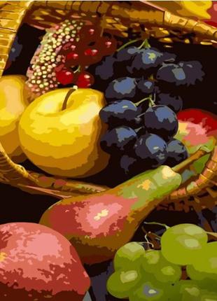 Набор для росписи по номерам фрукты в корзине стратег 40х50см (gs1376)