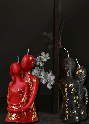 Свічка закохана пара/ свічка з бджолиного воску/свічка соєвий віск1 фото