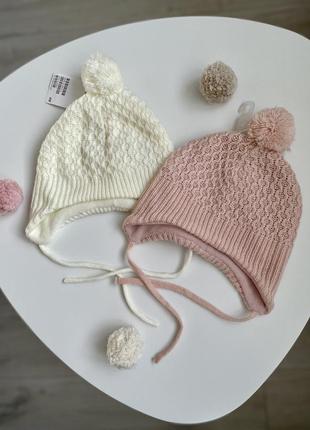 Теплая детская шапка на флисе для девочки h&m