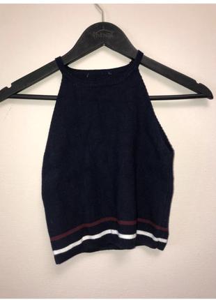 Вʼязаний топ синій