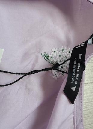 Плаття сукня сарафан фіолетовий котон вишивка цвіти принт zara s 2265/3209 фото