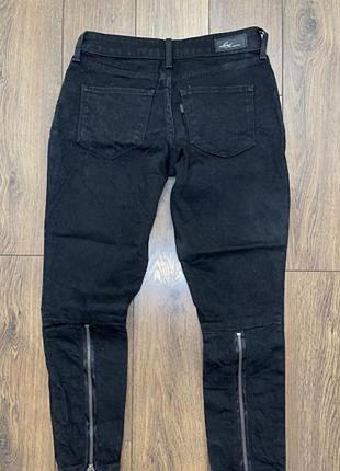 Стильные черные укороченные фирменные джинсы ’’levi’s’’,s на змейках до колен оригинал