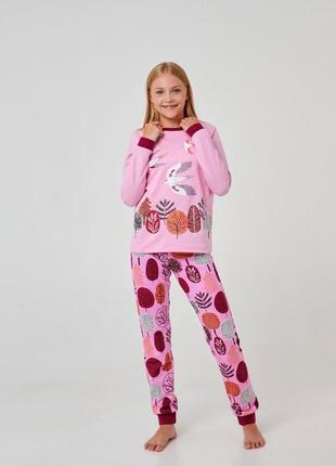 Піжама для дівчинки smil 104744-2s рожевий1 фото
