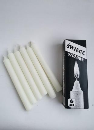 Свічки білі парафінові набір 6 штук