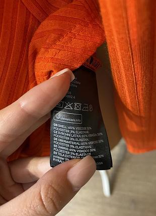 H&amp;m помаранчева кофта лонгслів в рубчик 5