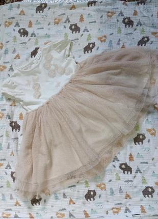 Платье с фатиновой юбкой, 9-12 месяцев