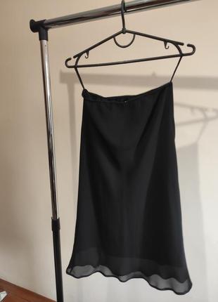 Чорна юбка з рюшами3 фото