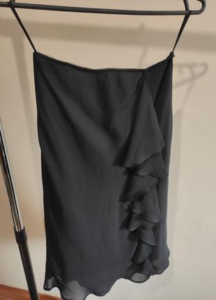 Чорна юбка з рюшами2 фото