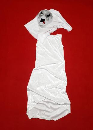 Белое приведение костюм для девочки на хеллоуин 7-9 лет2 фото