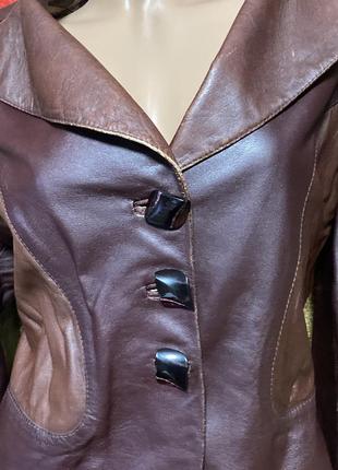 Натуральный кожаный пиджак жакет кожа эксклюзив большой4 фото