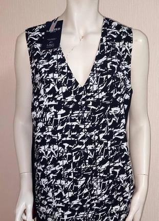 Шикарная чёрная блузка в абстрактный принт marks&spencer limited edition с биркой1 фото