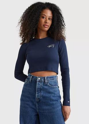 Жіночий укорочений лонгслів tommy hilfiger