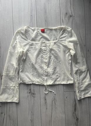 Біла/білосніжна/блуза/блузка/укорочена