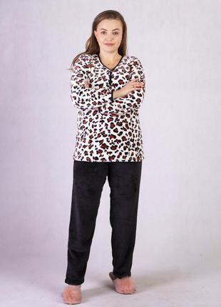 Женская теплая махровая пижама домашний костюм с 44 по 563 фото