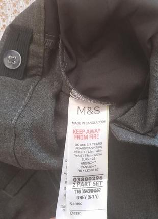Marks &amp; spencer школьные штаны на мальчика 6-7 лет серого цвета9 фото