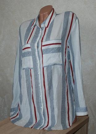 Блуза принтованная бренду new look 50%хлопок/удлиненная, свободный крой/5 фото