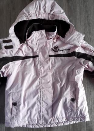 Куртка термо демисезон розовая/коричневая 3-4 года