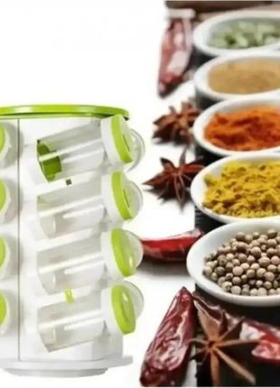 Органайзер пластік для спецій кухонний обертовий spice rack 16 в 1 стійка для спецій ammunation