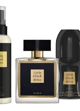 Набор парфюмированный женский little black dress avon 2 в 1, 3 единицы