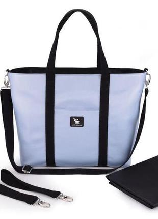 Сумка для коляски cottonmoose shopper 750/151 pearl blue leather блакитний