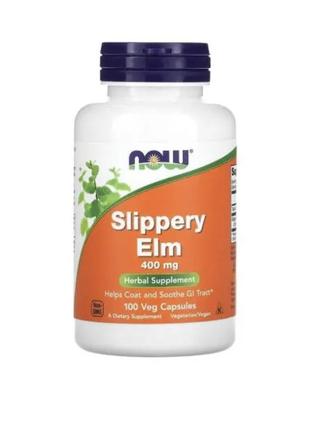 Бад для шлунку слизький в'яз (slippery elm), now foods, 400 мг,  96 капсул