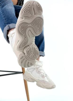 Зимние мужские кроссовки adidas yeezy boost 500 mid winter white beige 40-41-42-43-44-455 фото