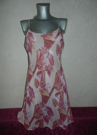 12/40/м h&m розовый шифоновый пеньюар в цветах,новый