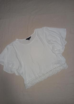 Базовая белая шифоновая блуза блузка футболка4 фото