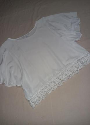 Базовая белая шифоновая блуза блузка футболка8 фото