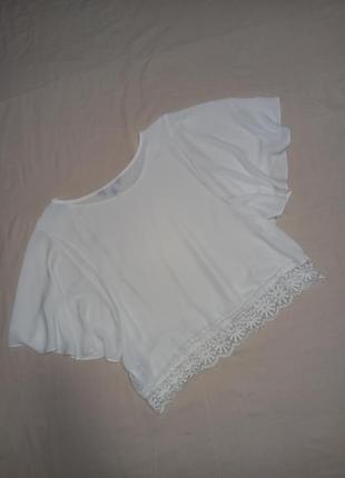Базовая белая шифоновая блуза блузка футболка7 фото