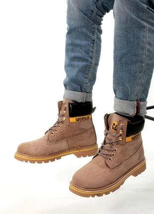 Зимние мужские ботинки caterpillar winter beige (мех) 41-42-43-443 фото