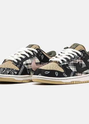 Мужские зимние кроссовки nike sb dunk low x travis scott мех2 фото