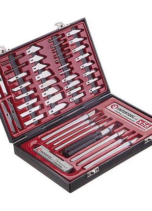 Набір скальпелів 56 од. в пластиковому футлярі intertool ht-0530