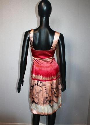Стильное красивое миди шелковое платье сарафан в бельевом стиле в нежной расцветке ,s 100% шелк!3 фото