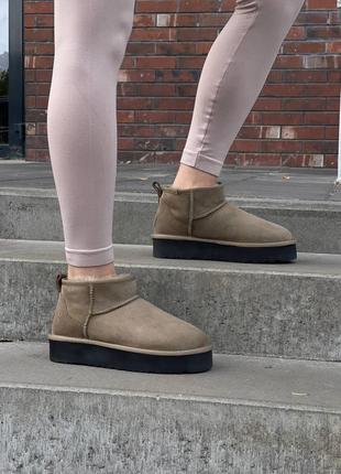 Жіночі уггі ugg ultra mini platform khaki