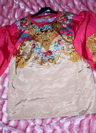 Блузка, блуза, кофта с объемными, пышными рукавами, принт2 фото