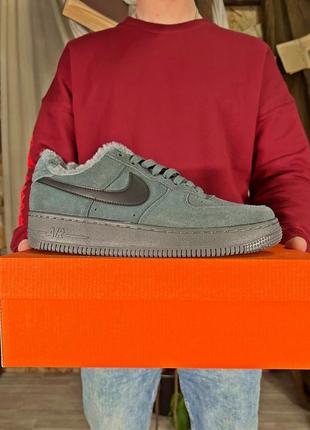 Кроссовки nike air force low womens white хутро