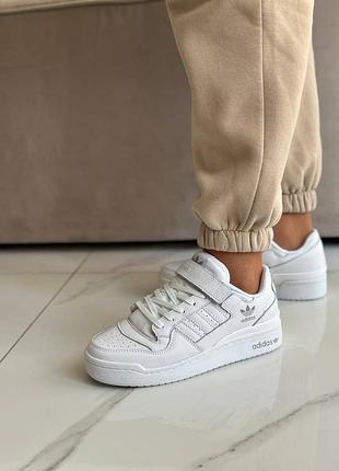 Женские кроссовки adidas forum full white     #адидас