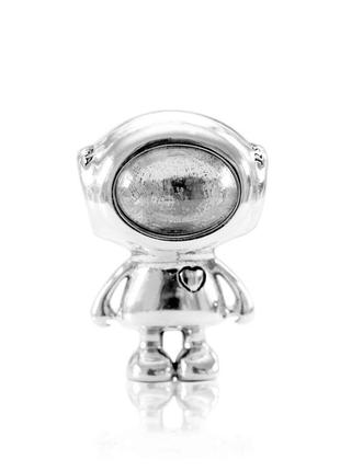 Серебряная бусина pandora шарм космонавт
