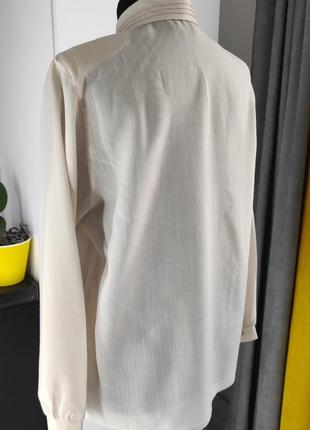 Шерстяная бежевая винтажная рубашка блуза от fisser6 фото
