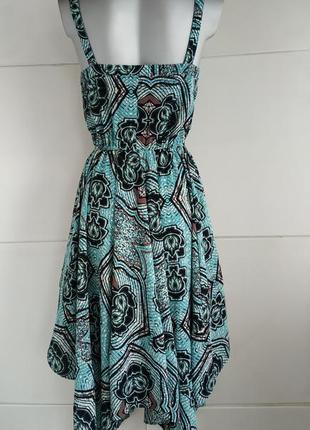 Красивое летнее  платье -сарафан h&m с асимметричным низом3 фото