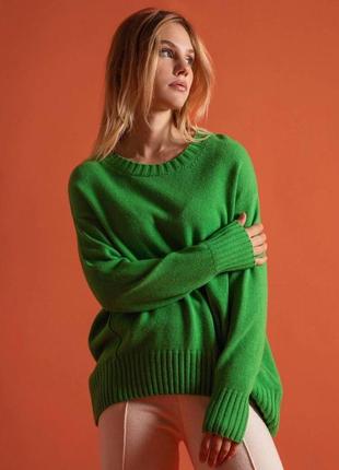 Шерстяной кашемир свитер серианно цвет зеленый1 фото